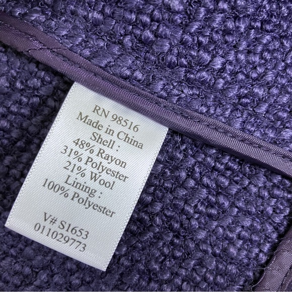 Coldwater Creek wool blend knit vest deep purple medium 10 12 - Picture 6 of 7